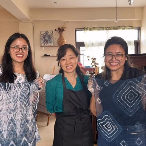 Indigo shibori dyeing workshop with Ya_All in Imphal, Manipur